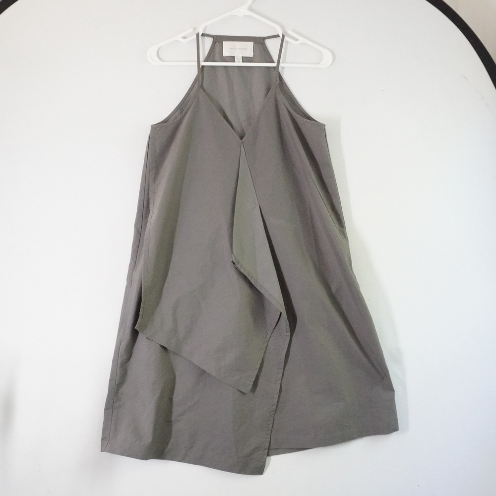 BROCHU WALKER Emmer Dress Gray Sleeveless Asymmetric Casual XS Summer Cotton